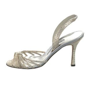 Manolo Blahnik snakeskin sling back